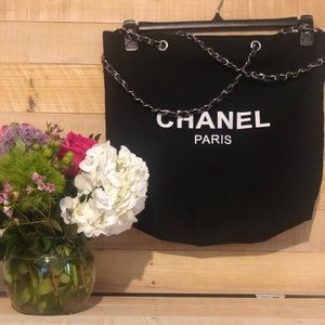 Black with silver hardware tote